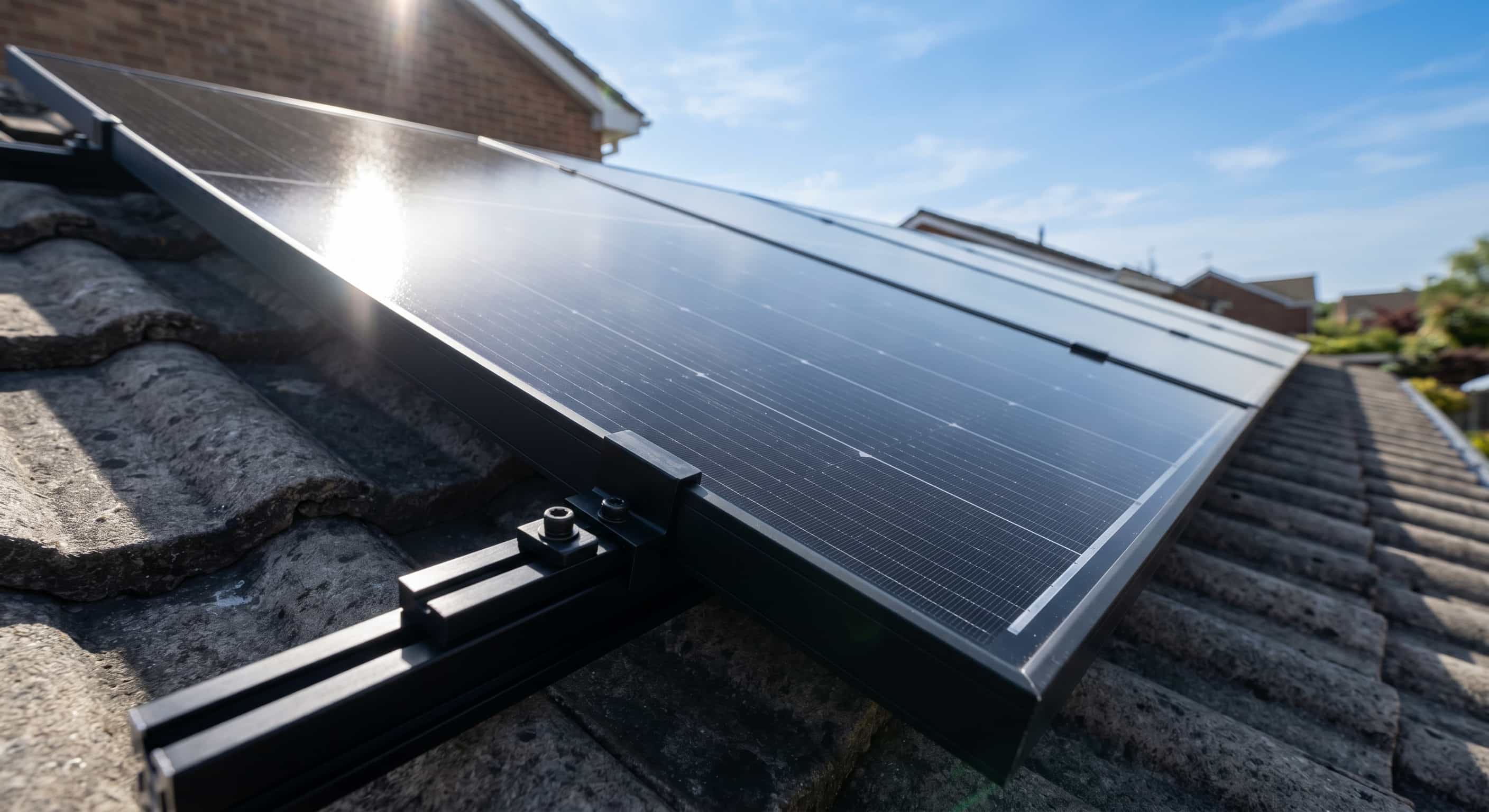 Solar panels installed on a residential rooftop in Merseyside